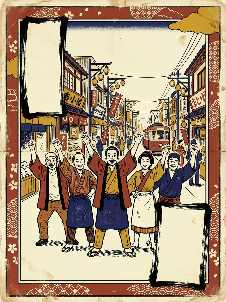 问鼎娱乐商店街振兴计划招募海报